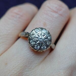 star engagement ring platinum and 18k yellow gold